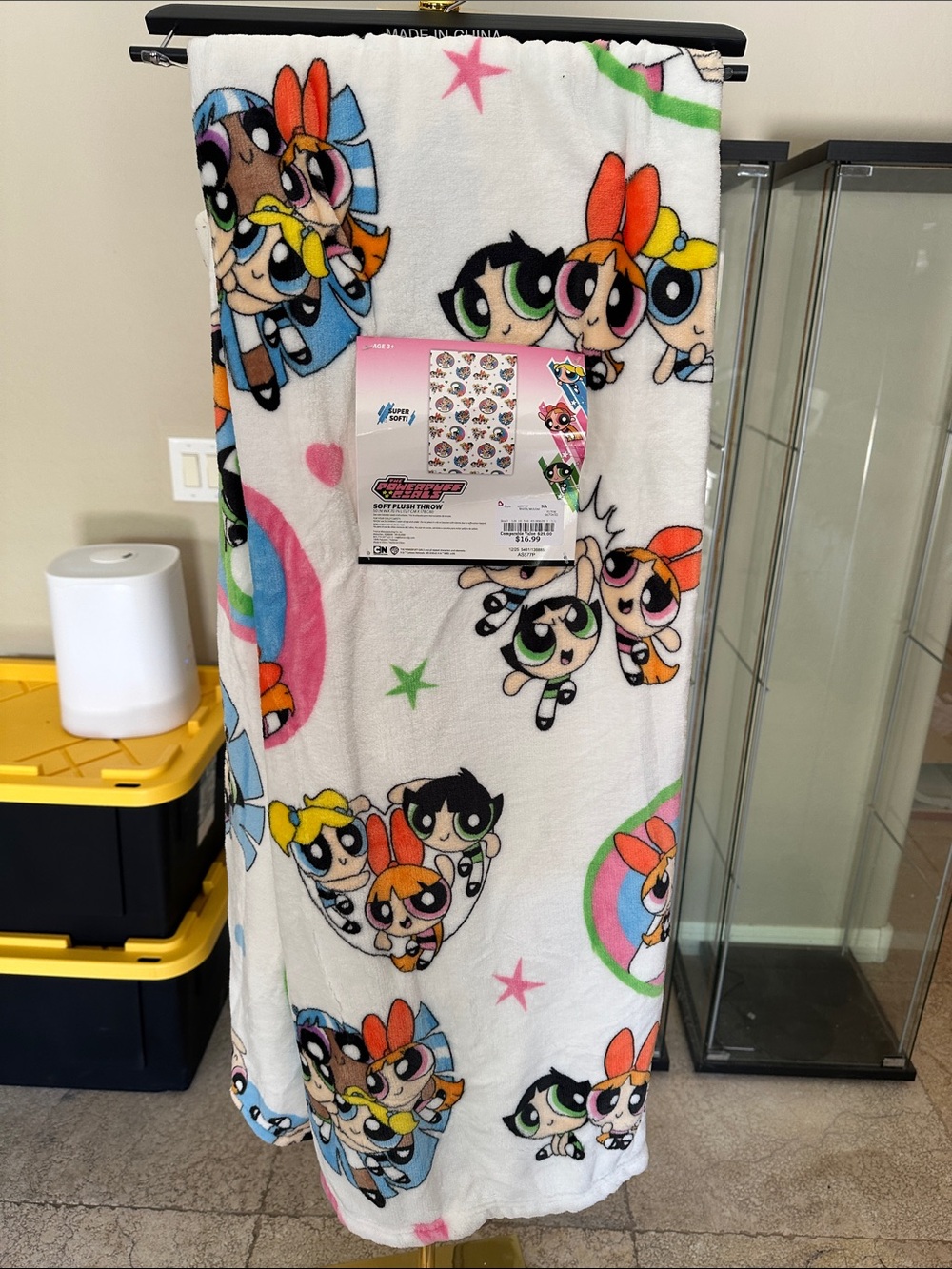 Cartoon Network Powerpuff Girls White Multicolor Plush Throw Blanket
